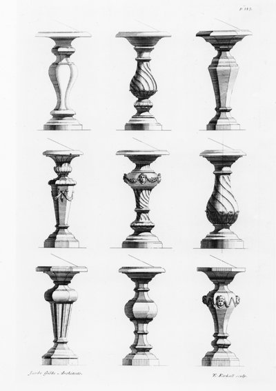 Piédestaux, de A Book of Architecture, par James Gibbs (1682-1754), publié en 1739 - Elisha Kirkall
