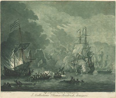 Combat contre Sept Algériens - Elisha Kirkall after Willem van de Velde the Elder