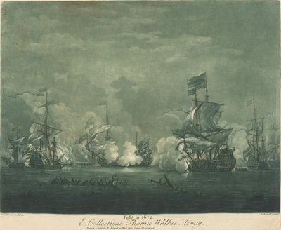 Combat en 1672 - Elisha Kirkall after Willem van de Velde the Younger