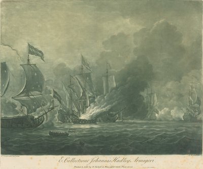 Scène de navigation de la collection de John Hadley - Elisha Kirkall after Willem van de Velde the Younger
