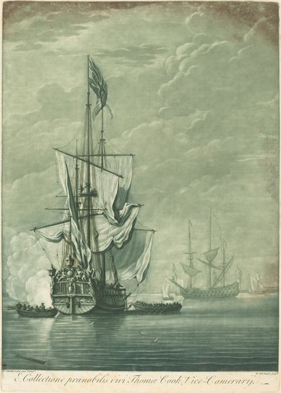 Scène maritime de la collection de Thomas Cook - Elisha Kirkall after Willem van de Velde the Elder