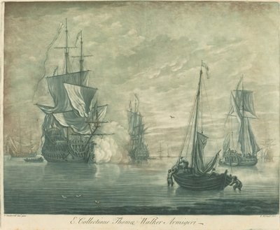 Scène de navigation de la collection de Thomas Walker - Elisha Kirkall after Willem van de Velde the Younger