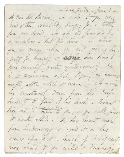 Lettre autographe à John Ruskin, Casa Giudi, Florence, 3 juin 1859 - Elizabeth Browning