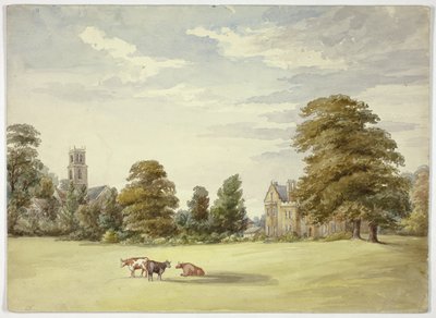 Vaches devant le manoir et l