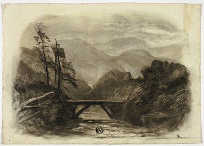 Ruisseau de montagne avec petit pont II - Elizabeth Murray