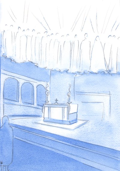 Tous ceux qui prient sincèrement, pendant le Saint Sacrifice de la Messe, prient par le Christ, et avec les Saints du Ciel - Elizabeth Wang