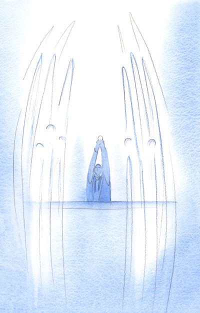 Les anges entourent le Christ lorsqu
