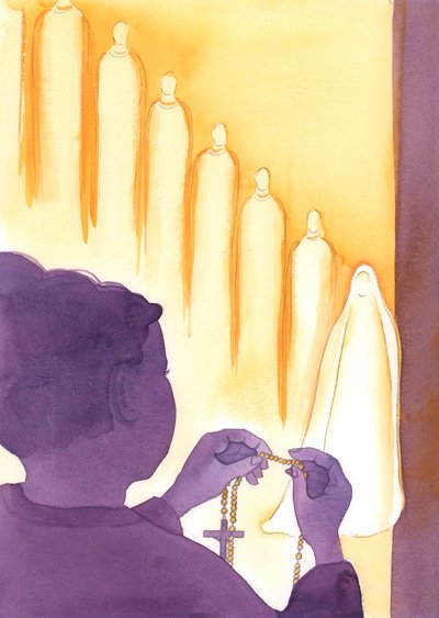 Lorsque nous prions le Rosaire, les Saints se joignent à la première moitié du 