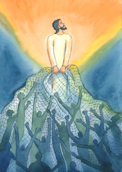 À la messe, comme un pêcheur, Jésus attire dans son royaume ceux qui l