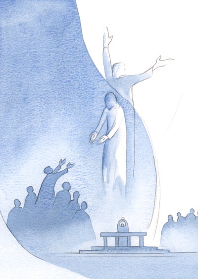 Le Christ est vraiment un avec nous, par sa chair et son sang, et aussi un avec le Père (vers qui il nous attire) à cause de sa divinité - Elizabeth Wang