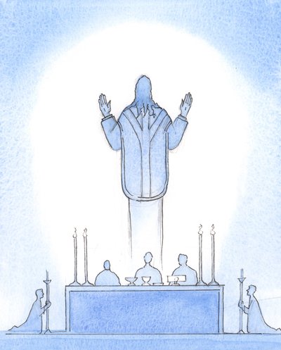 Le Christ notre Seigneur ressuscité était Présent au-dessus de l