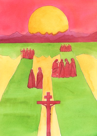 Le Christ a vu, depuis la Croix, une foule de spectateurs : les perplexes, les curieux, les hostiles et les sympathiques - Elizabeth Wang