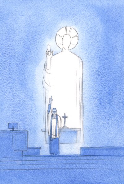 Le Christ parle et agit à travers ses prêtres, qui bénissent et pardonnent 
