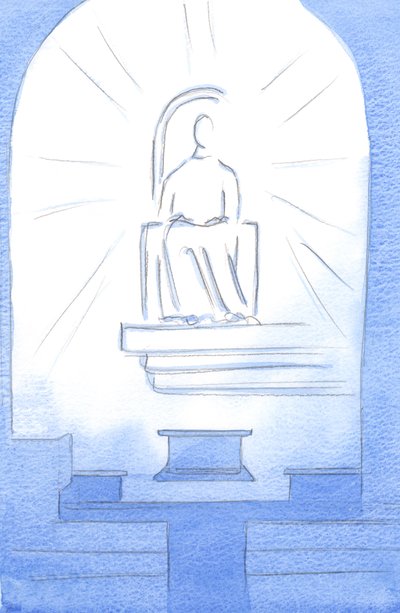 Le Christ était assis sur un trône céleste, dans notre sanctuaire. Le Christ notre Dieu est digne des souffrances que nous endurons par amour pour lui - Elizabeth Wang
