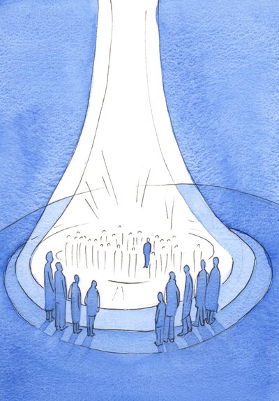 Le Sacrifice du Christ - offert depuis la terre - est comme un phare de lumière devant le Ciel, 2002 - Elizabeth Wang
