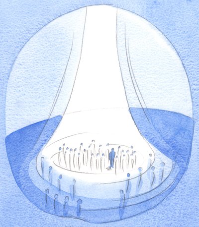 Le sacrifice du Christ - offert depuis la terre - est comme un phare de lumière devant le Ciel - Elizabeth Wang