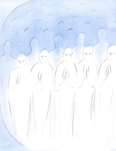 Les âmes défuntes qui ont été fidèles mais qui subissent maintenant une purification sont en paix, souffrant volontiers, pour être dignes de Dieu - Elizabeth Wang