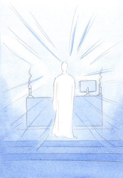Pendant la Sainte Messe, à la consécration, j