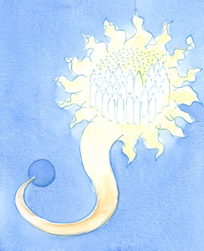 Le Ciel est comme une maison lumineuse bien au-dessus de l