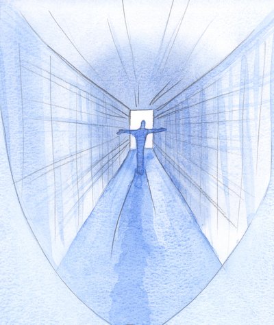 Dans le voyage à travers la mort et la mort (comme à travers un couloir lumineux), l