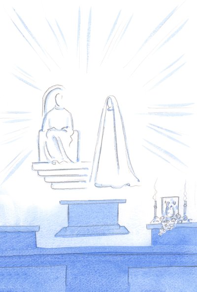 Tout comme, pour une fête terrestre, nous avons des invités, de la musique et de la lumière, des invités célestes assistent à la 