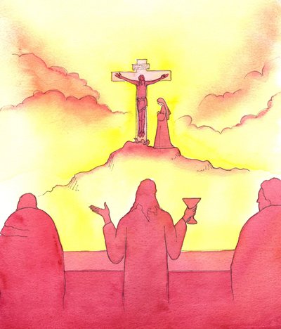 La nuit avant sa mort, Jésus a institué la Sainte Eucharistie, lors de la Dernière Cène - Elizabeth Wang