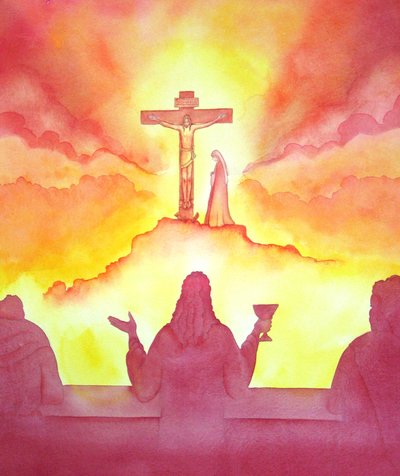 La veille de sa mort, Jésus a institué la Sainte Eucharistie, lors de la Dernière Cène - Elizabeth Wang