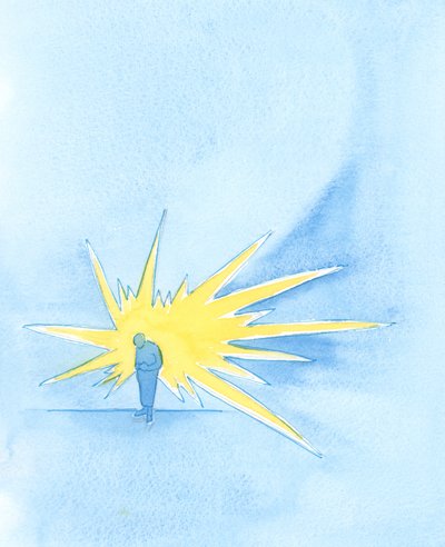 Le Père au Ciel voit une petite figure, s