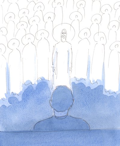 Les Saints sont tout autour de nous, avec le Christ, lorsque nous prions ; ils se réjouissent de l