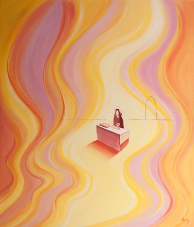 La gloire du Christ dans la messe est comme un feu qui éclaire le sanctuaire. - Elizabeth Wang
