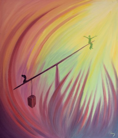 La personne priante qui accepte toutes les épreuves avec patience dans un esprit de pénitence, soutient et aide de nombreuses autres âmes imprudentes en danger par le péché qui refusent de faire la Volonté de Dieu, 2000 - Elizabeth Wang