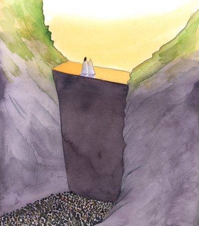 Le mur du péché, qui nous sépare de Dieu, est escaladé uniquement par le Christ, qui se tient avec Sa mère. Lui seul peut nous aider à atteindre la Gloire du Ciel - Elizabeth Wang