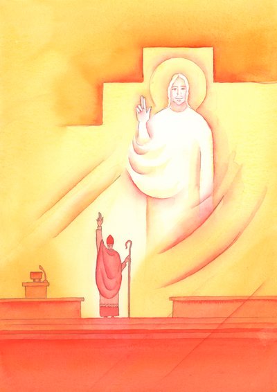 À travers chaque évêque en communion avec le Pape, Dieu le Père nous sanctifie, nous enseigne et nous guide, 2002 - Elizabeth Wang