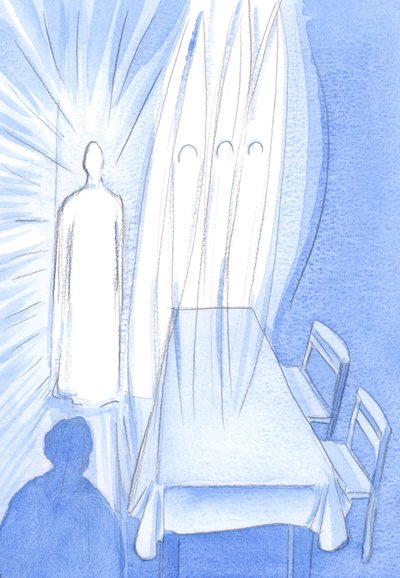 Avec ses Saints Anges, le Christ regarde avec admiration alors que nous prions ; il cache son amour alors qu