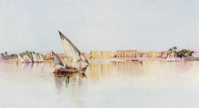 Le Temple de Louxor, depuis la rive ouest du Nil - Ella Du Cane