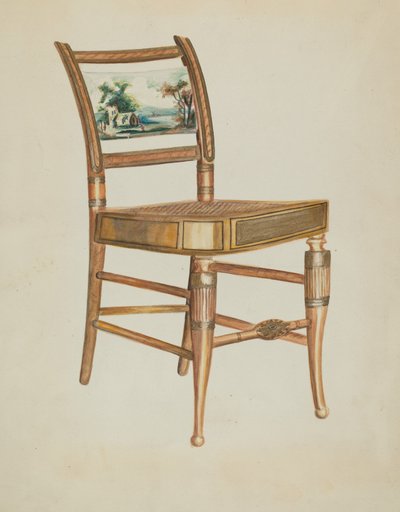 Chaise - avec scènes de la rivière Hudson - Ella Josephine Sterling