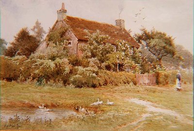 Une femme et des canards près d