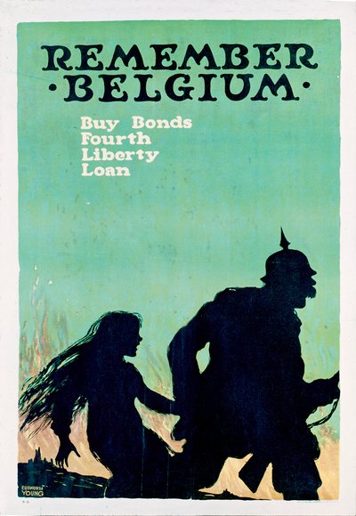 Souviens-toi de la Belgique - Affiche américaine de la Première Guerre mondiale - Ellsworth Young