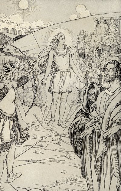 Chaque flèche dépassait sa tête, illustration de 