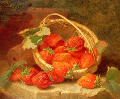 Un panier de fraises sur un rebord de pierre, 1888 - Eloise Harriet Stannard