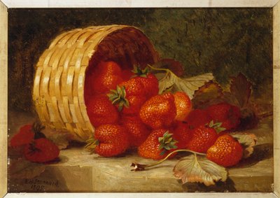 Fraises dans un panier en osier sur un rebord, 1895 - Eloise Harriet Stannard