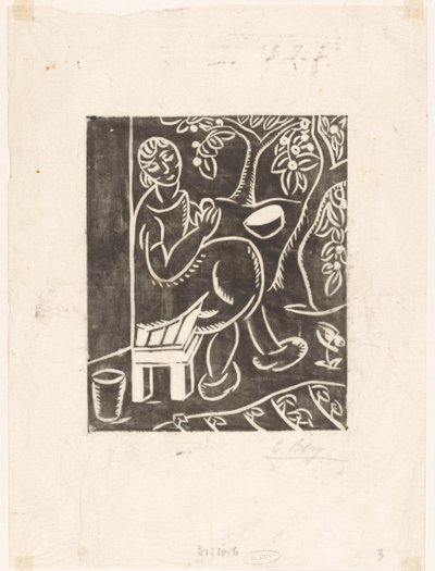 Femme sur un banc - Else Berg (signed by artist)