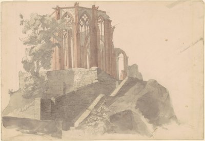 Ruines de la cathédrale, Bacharach - Emanuel Gottlieb Leutze