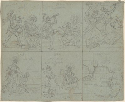 Dessin politique de la guerre civile américaine - Emanuel Gottlieb Leutze