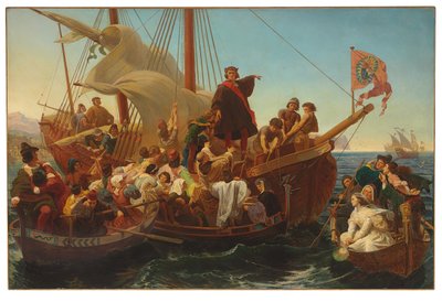Le départ de Christophe Colomb de Palos en 1492, 1855 - Emanuel Gottlieb Leutze