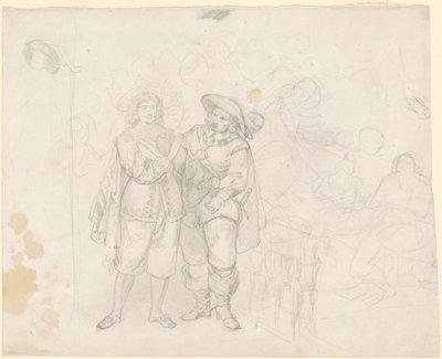 Deux cavaliers (recto) - Emanuel Gottlieb Leutze