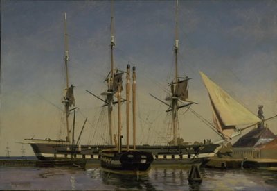 La frégate "Niels Juel" près de la garde principale à Nyholm - Emanuel Larsen