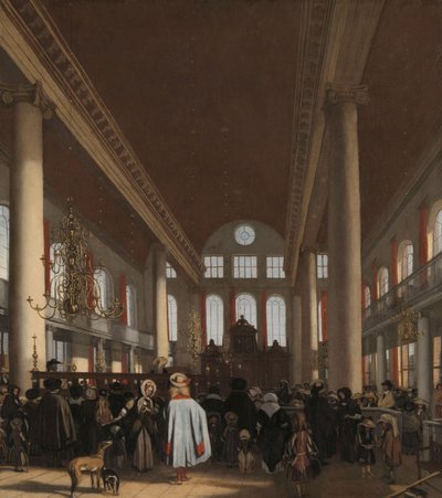 Intérieur de la synagogue portugaise à Amsterdam, 1680 - Emanuel de Witte