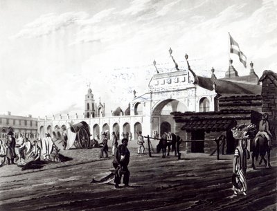 Place du marché, gravé par Daniel Havell, 1820 - Emeric Essex Vidal