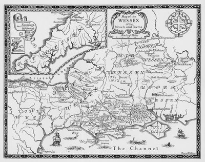 Carte du Wessex des romans et poèmes de Thomas Hardy - Emery Walker